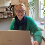 Sharon at her desk